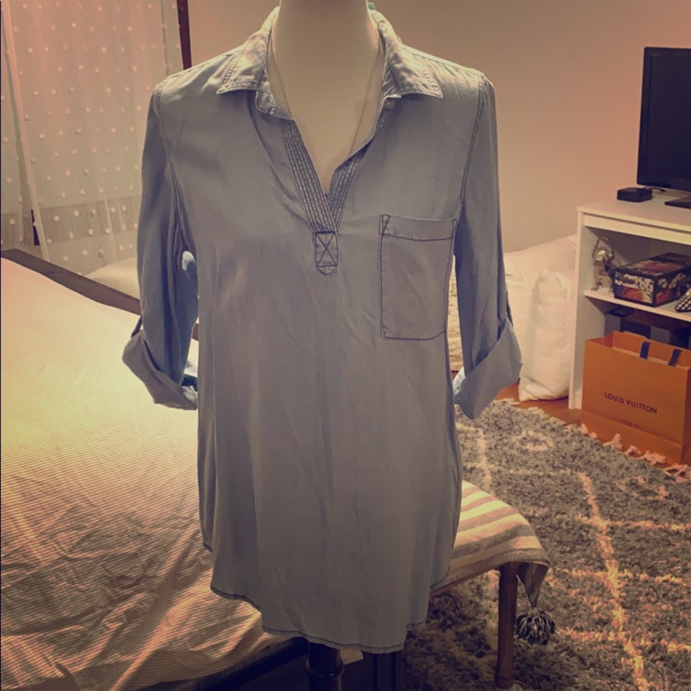 Skies are Blue Chambray Top